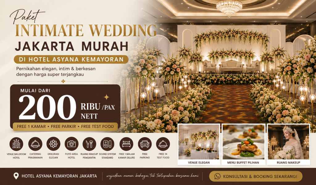Paket Intimate Wedding Jakarta Murah di Hotel Asyana Kemayoran Mulai Rp200 Ribu/Pax
