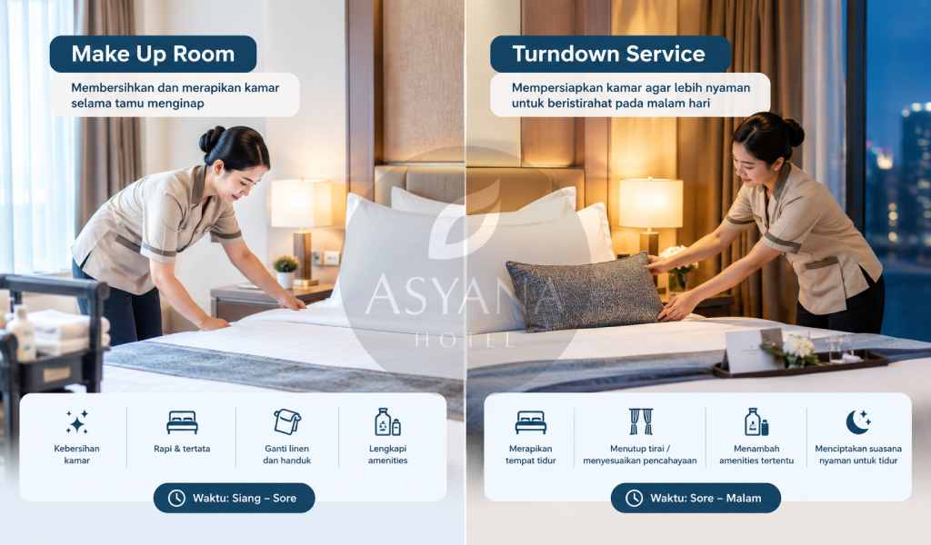 Perbedaan Make Up Room dan Turndown Service: Apa Saja yang Dilakukan Housekeeping?